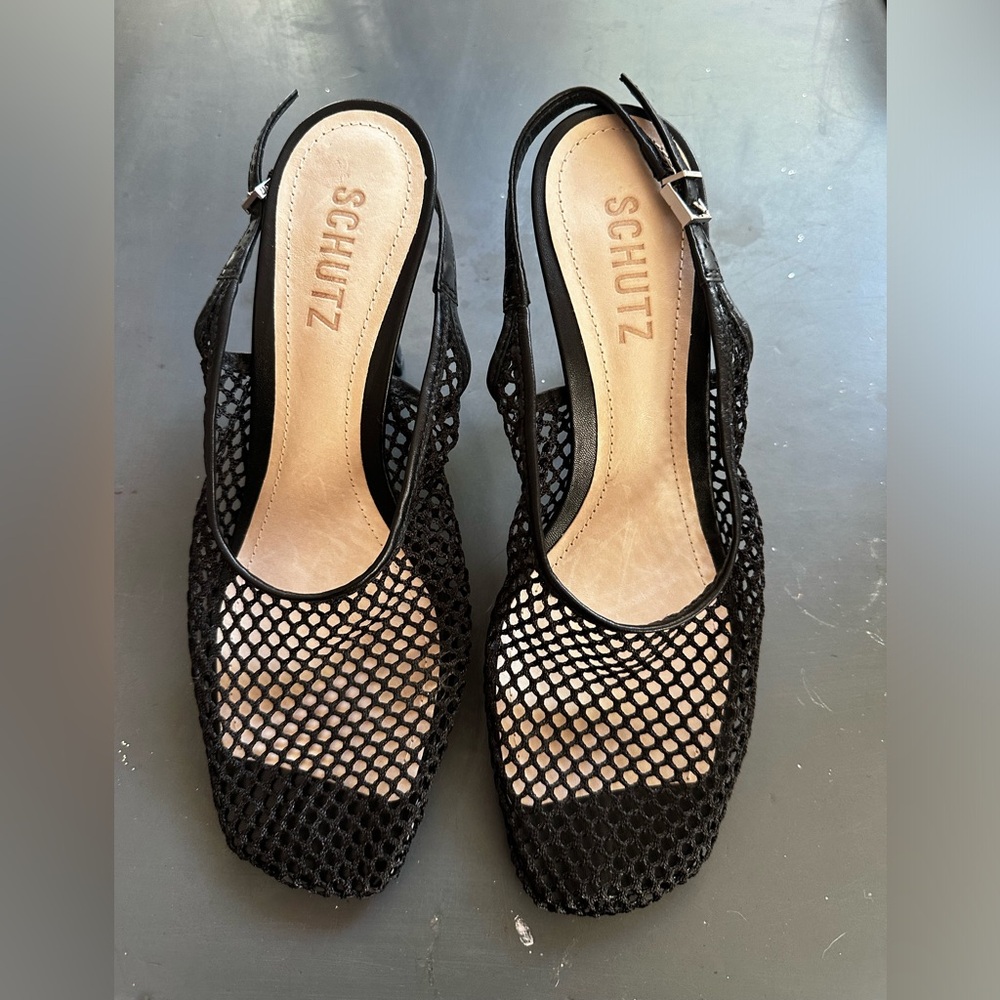 SCHUTZ Slingback black pumps brand new size 7